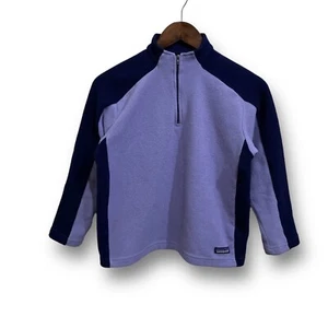 Vintage Patagonia Youth Girls 1/4 Zip Fleece Pullover Sweatshirt Purple Large - Picture 1 of 5