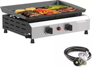 SKOK Portable 2-Burner 20,000 BTU Propane Gas Griddle for Outdoor, Camping - Picture 1 of 3