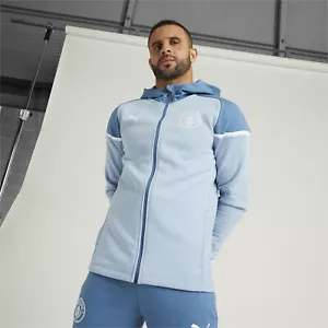 Puma Manchester City Football Casual Hooded Jacket Regular Fit - Mens - Picture 1 of 16