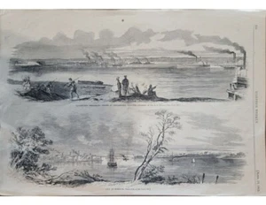 Norfolk & Alexandria, Virginia Harper's Weekly 1862 Bürgerkrieg Waud Holzblock - Bild 1 von 3