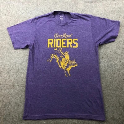 Camisa Crown Royal Para Hombre Mediana Púrpura Amarilla Manga Corta Vaquero Montar Toros * Foto 1 de 4