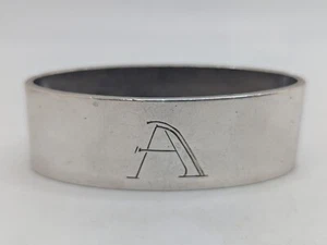 German 800 Silver Art Deco Napkin Ring "A" initial engraving, 55 grams - Picture 1 of 6