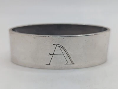 German 800 Silver Art Deco Napkin Ring "A" initial engraving, 55 grams - Image 1 of 4