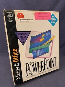 1994 Big Box Computer Software MICROSOFT POWERPOINT Power Macintosh Mac 3.5"  - Picture 1 of 10