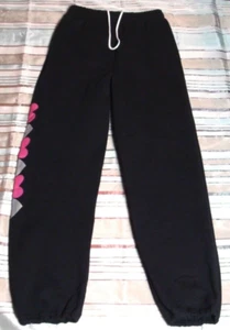 Chelsey Blake By Holly Green Fleece Track Pants Black Cuff Girl's S ''Hearts'' - Picture 1 of 8