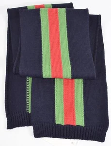 New Gucci Junior Kid's 574683 Red Green Webstripe Wool Scarf - Picture 1 of 7