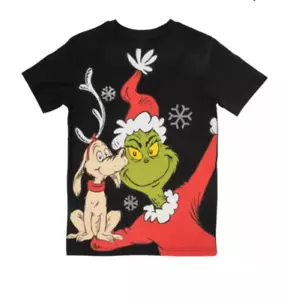 NWT Dr Seuss Grinch & Max The Dog Girl’s T-Shirt Christmas Holiday - Picture 1 of 8