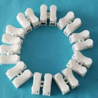 10 x Spring Wire Connectors Electrical Cable Terminal Block Connector 2 port ✅