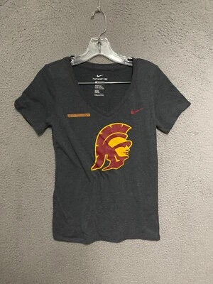 USC Trojans Women's Nike Tee V Neck Gray Size XS Short Sleeve Polyester Blend - Image 1 of 4