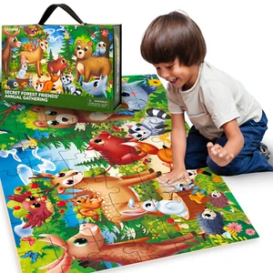 QUOKKA 48 Pieces Giant Floor Puzzles for Kids Ages 4-6 - 2x3 FT | Forest - Picture 1 of 8