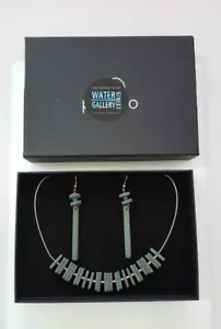 Genuine Water Street Gallery Fringe Slate Necklace Earrings Set Boxed #20115 - Picture 1 of 20