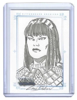 2004 XENA ART & IMAGES - CHRIS BOLSON SKETCH of Lucy Lawless as Xena - Image 1 of 2