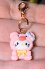 Pink Hello Kitty As A Bear Charm Zipper Pull & Keychain Add On Clip!!!