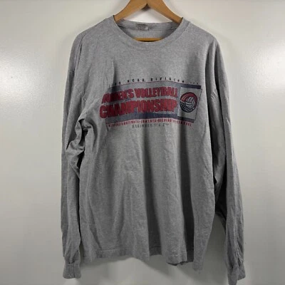 Vintage Y2K Volleyeball Championship T Shirt Womens L Grey NCAA College - Image 1 of 4