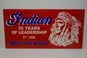 INDISCHES MOTORRAD ICONIC 55 JAHRE EST 1901 SCHILD. GROSS 36"" X 18 SEHR BUNT! - Bild 1 von 2