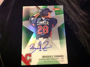 Bradley Zimmer 2015 Bowmans Best Auto Cleveland Indians 46/99 Green Refractor - Picture 1 of 3
