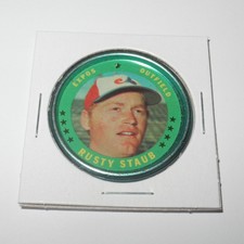 1971 Topps Baseball Coin Pin #111 Rusty Staub Montreal Expos Excellent