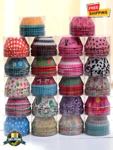 100pcs Greaseproof Cupcake Liners – Random Printed Muffin Paper Cups - Picture 1 of 7