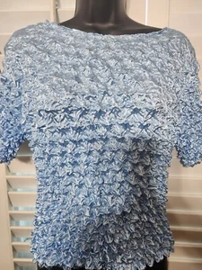 Pineapple Apparel Womens Crinkle Top Blue One SIZE FITS ALL STRETCHES TO XL - Picture 1 of 14