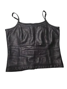 Wilsons Leather Maxima Genuine Leather Women's Biker Wear Tank Top Size Large - Picture 1 of 7