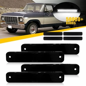 4PCS Lens Smoke White Side LED Marker Light Bumper Lamp For 1978-79 Ford Bronco - Picture 1 of 13