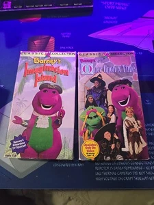 LOT 2 Barney Once Upon a Time & Imagination Island 1996 Classic Collection - Imagen 1 de 2