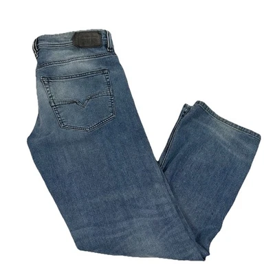 Jeans Diesel Zanity Azul Relajado Cómodo Recto Medio Lavado Botón Mosca 34x30 Foto 1 de 4