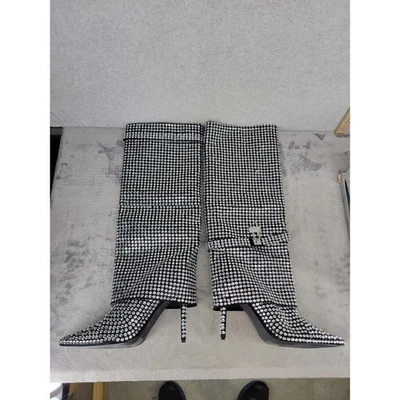 Botas holgadas para mujer Azalea Wang con dobladillo plateado estrás talla 11 Foto 1 de 4