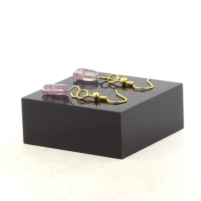 Steine Und Minéraux. Ohrringe 1 Perle Charoit Aus Russland Stahl Dor - Bild 1 von 2