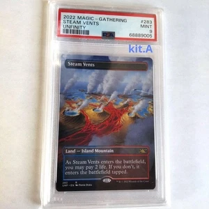 PSA9 MINT MTG Steam Vents #283 Unfinity Non-Foil English Land Card 2022 - Picture 1 of 2