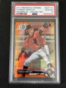 2017 Bowman Chrome Orange Refractor Forrest Whitley /25 #BCP173 PSA 10 Gem Mint - Bild 1 von 5