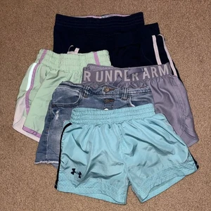 Girls Youth Small Shorts Lot of (6) - Under Armour Champion Wonder - Size 6-6X - Picture 1 of 13