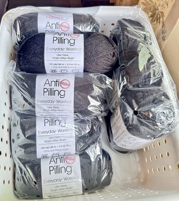 Premier Everyday Worsted Yarn * Black *  (10)  ED100-12  180 Yd Skns Same Lot# - Image 1 of 3