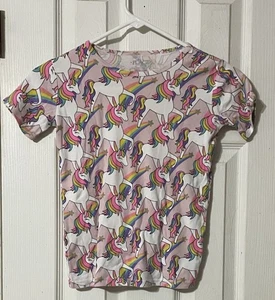 Place Pajamas Set Girls 12 Pink With Unicorns Rainbow Manes And Tails - Picture 1 of 11