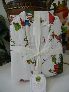 POTTERY BARN TEEN DR. SEUSS 2 PC THE GRINCH & MAX ORGANIC PAJAMAS ADULT SMALL - Picture 1 of 5
