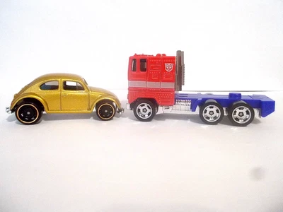 Hot Wheels Optimus Prime & Bumblebee Lot of 2 Transformers 1/64 Diecast Loose - Image 1 of 4