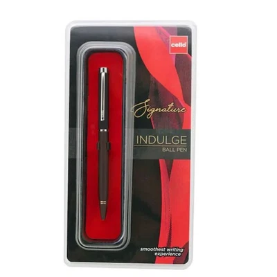 Bolígrafo de metal premium Cello Signature Indulge tinta azul para escritura cómoda Foto 1 de 3