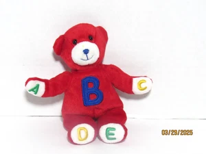 Bookpack Buddies 2001 ABC Bear Peluche Rojo Peluche Juguete 8" - Imagen 1 de 4