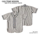 Bronson Vintage Linen Stripe Baseball Jersey 1930S Style Short-Sleeve Work Shirt