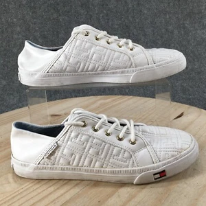 Tommy Hilfiger Shoes Womens 8.5 M Aleeh Casual Sneakers White Lace Up Low Top - Picture 1 of 19