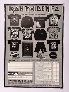 Iron Maiden Fan Club Flyer Fear Of The Dark Official Merchandise Leaflet 1992 - Picture 1 of 12