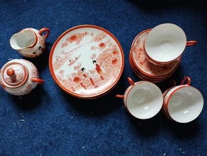Japanisches Teeservice aus Porzellan mit Geisha Lithophane, 20 tlg - Bild 1 von 9