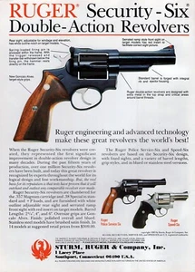 1985 Ruger Security Six Revolver Original Farbe Druck Anzeige - Bild 1 von 1
