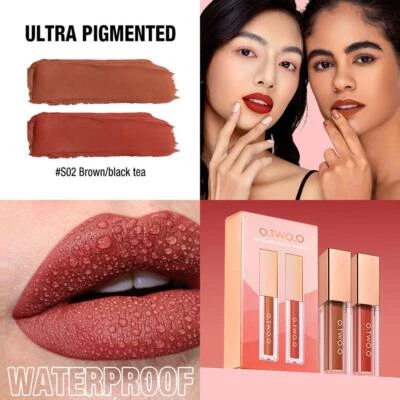 2 stücke Lip Gloss Lippenstift Matt Samt Wasserdicht Lang Anhaltende Make-U G1A4 - Bild 1 von 4
