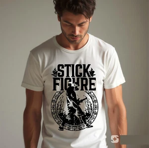 Trend Stick Figure Logo T-Shirt, Retro Rock Band Guitar Gift For Fan Tee - Picture 1 of 7