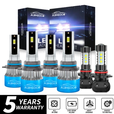 For Toyota Avalon Sedan 4-Door 2000-2007 White LED Headlight Fog Light Bulbs A+ - Image 1 of 4