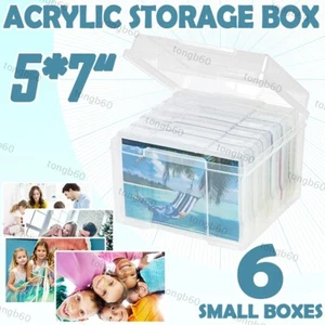 Contenedor de almacenamiento de 5x7 pulgadas foto joyería cuentas cajas plástico 6 caja pequeña - Imagen 1 de 18