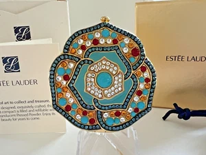 RARE ESTEE LAUDER EXOTIC PETALS POWDER COMPACT BEAUTIFUL! MIB - Picture 1 of 7