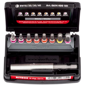 Würth RW Bit Box 9pcs Screwdriver Set - Sizes 10, 20, 30, 40 with Holder - Picture 1 of 10