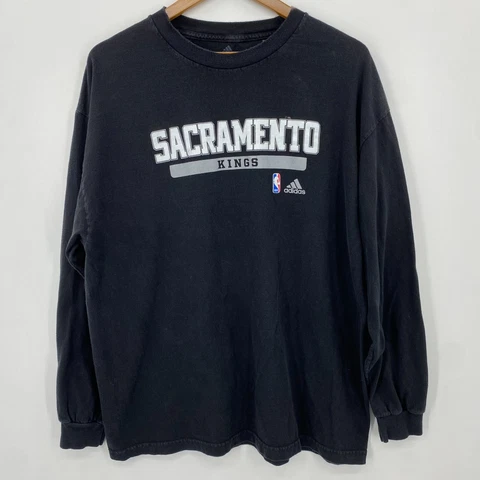 Adidas Long Sleeve T-Shirt Men's XL Black Sacramento Kings NBA Basketball Cover